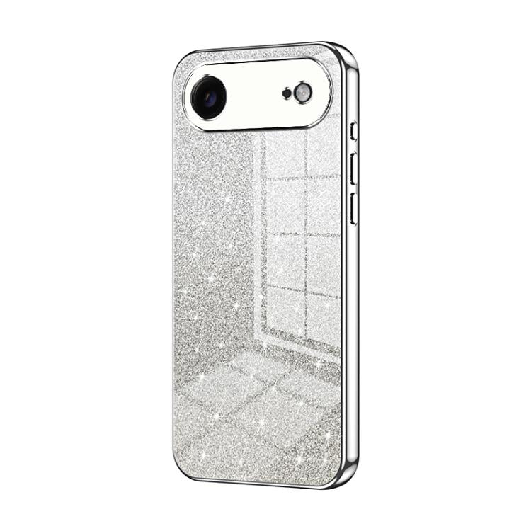Capa de telemóvel eletroplatinada com pó de glitter em gradiente, para iPhone 17e / 16e, para iPhone 17 Pro Max, para iPhone 17 Pro, para iPhone 17, para iPhone Air, para iPhone 16 Pro Max