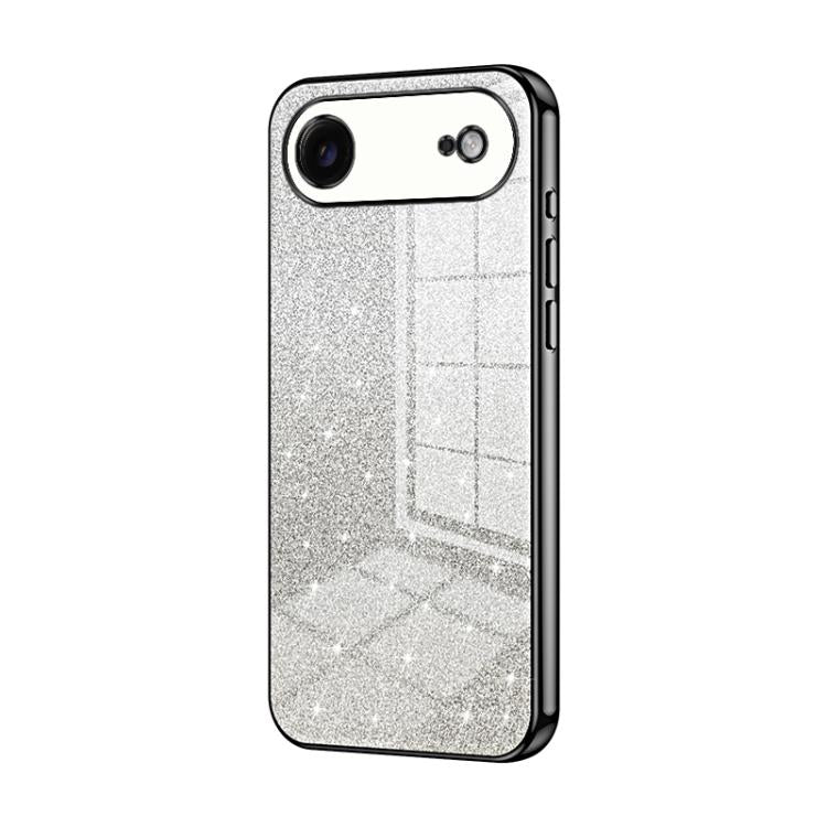 Capa de telemóvel eletroplatinada com pó de glitter em gradiente, para iPhone 17e / 16e, para iPhone 17 Pro Max, para iPhone 17 Pro, para iPhone 17, para iPhone Air, para iPhone 16 Pro Max