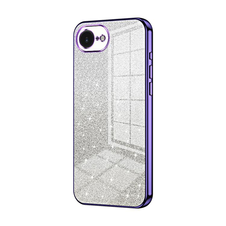 Capa de telemóvel eletroplatinada com pó de glitter em gradiente, para iPhone 17e / 16e, para iPhone 17 Pro Max, para iPhone 17 Pro, para iPhone 17, para iPhone Air, para iPhone 16 Pro Max