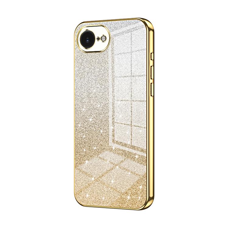 Capa de telemóvel eletroplatinada com pó de glitter em gradiente, para iPhone 17e / 16e, para iPhone 17 Pro Max, para iPhone 17 Pro, para iPhone 17, para iPhone Air, para iPhone 16 Pro Max