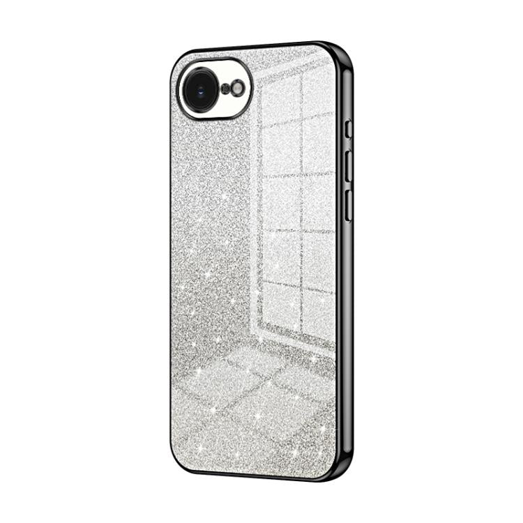 Capa de telemóvel eletroplatinada com pó de glitter em gradiente, para iPhone 17e / 16e, para iPhone 17 Pro Max, para iPhone 17 Pro, para iPhone 17, para iPhone Air, para iPhone 16 Pro Max