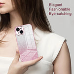 Capa de telemóvel eletroplatinada com pó de glitter em gradiente, para iPhone 16 Pro, para iPhone 16 Plus, para iPhone 16, para iPhone 15 Pro Max, para iPhone 15 Pro, para iPhone 15 Plus
