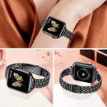 Slim Seven Bead Slingshot Buckle Metal Watch Band, For Apple Watch SE 40mm, For Apple Watch SE 44mm, For Apple Watch Series 6 40mm, For Apple Watch Series 6 44mm, For Apple Watch Series 5 44mm, For Apple Watch Series 5 40mm, For Apple Watch Series 4 44...