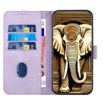 Capa de Couro para Telemóvel com Cabeça de Elefante em Relevo e Cordão, Para iPhone 16 Pro, Para iPhone 16 Plus, Para iPhone 16, Para iPhone 15 Pro Max, Para iPhone 15 Pro, Para iPhone 15 Plus