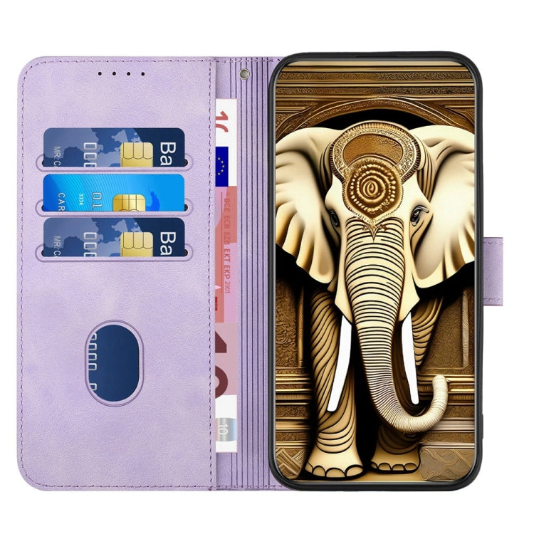 Capa de Couro para Telemóvel com Cabeça de Elefante em Relevo e Cordão, Para iPhone 16 Pro, Para iPhone 16 Plus, Para iPhone 16, Para iPhone 15 Pro Max, Para iPhone 15 Pro, Para iPhone 15 Plus