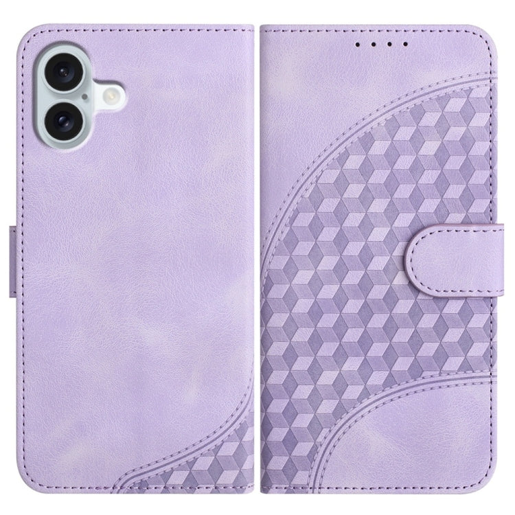Capa de Couro para Telemóvel com Cabeça de Elefante em Relevo e Cordão, Para iPhone 16 Pro, Para iPhone 16 Plus, Para iPhone 16, Para iPhone 15 Pro Max, Para iPhone 15 Pro, Para iPhone 15 Plus
