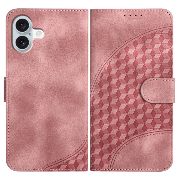 Capa de Couro para Telemóvel com Cabeça de Elefante em Relevo e Cordão, Para iPhone 16 Pro, Para iPhone 16 Plus, Para iPhone 16, Para iPhone 15 Pro Max, Para iPhone 15 Pro, Para iPhone 15 Plus