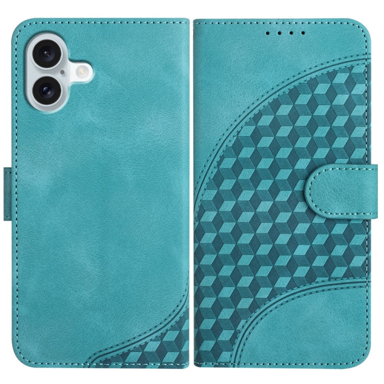 Capa de Couro para Telemóvel com Cabeça de Elefante em Relevo e Cordão, Para iPhone 16 Pro, Para iPhone 16 Plus, Para iPhone 16, Para iPhone 15 Pro Max, Para iPhone 15 Pro, Para iPhone 15 Plus