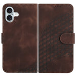 Capa de Couro para Telemóvel com Cabeça de Elefante em Relevo e Cordão, Para iPhone 16 Pro, Para iPhone 16 Plus, Para iPhone 16, Para iPhone 15 Pro Max, Para iPhone 15 Pro, Para iPhone 15 Plus