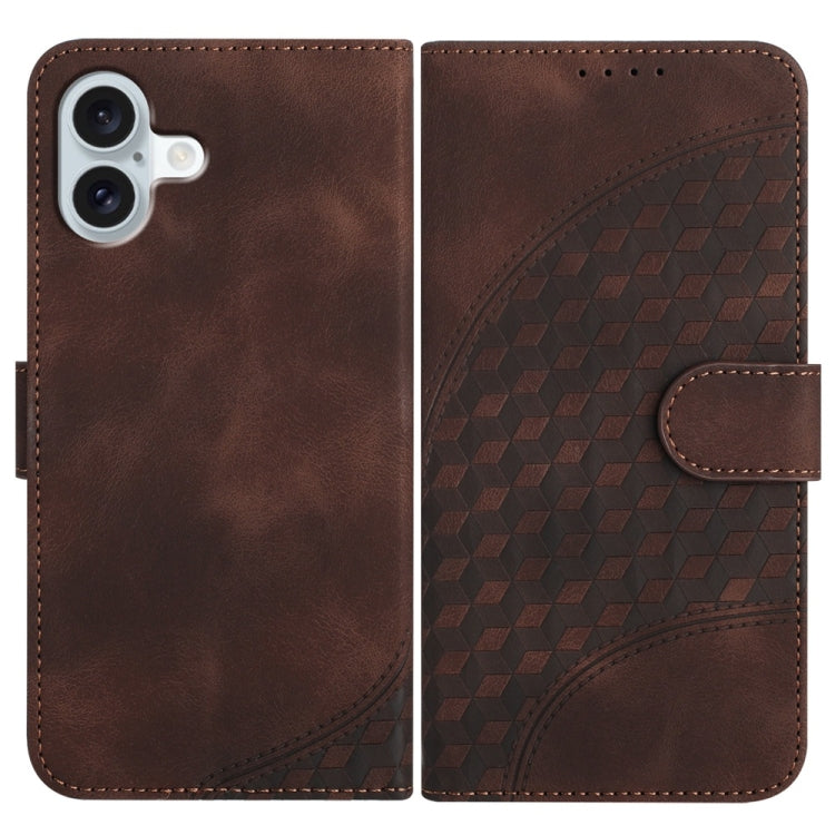Capa de Couro para Telemóvel com Cabeça de Elefante em Relevo e Cordão, Para iPhone 16 Pro, Para iPhone 16 Plus, Para iPhone 16, Para iPhone 15 Pro Max, Para iPhone 15 Pro, Para iPhone 15 Plus