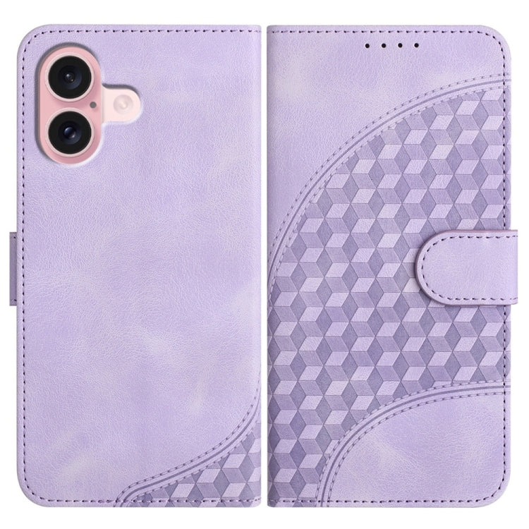 Capa de Couro para Telemóvel com Cabeça de Elefante em Relevo e Cordão, Para iPhone 16 Pro, Para iPhone 16 Plus, Para iPhone 16, Para iPhone 15 Pro Max, Para iPhone 15 Pro, Para iPhone 15 Plus