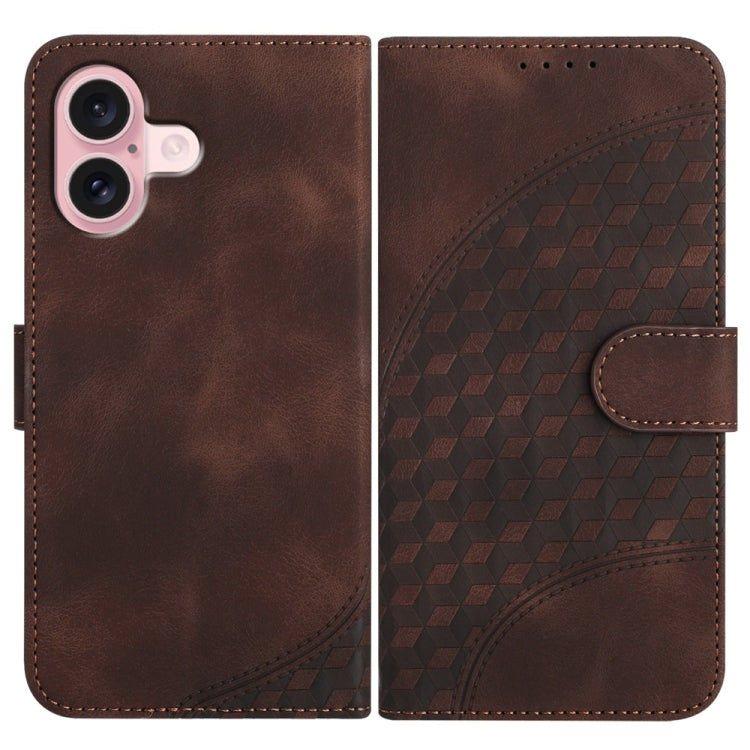 Capa de Couro para Telemóvel com Cabeça de Elefante em Relevo e Cordão, Para iPhone 16 Pro, Para iPhone 16 Plus, Para iPhone 16, Para iPhone 15 Pro Max, Para iPhone 15 Pro, Para iPhone 15 Plus