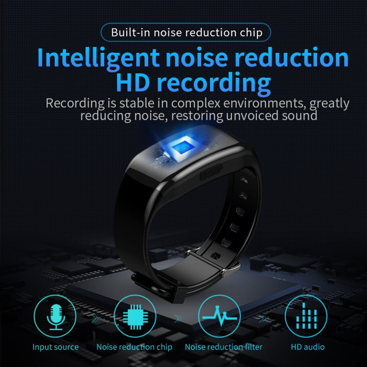 Pulseira Eletrónica de Gravação Inteligente JNN C5 com Redução de Ruído HD, 8GB, 16GB, 32GB, 64GB, 128GB