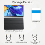 Monitor Portátil de 15,6 polegadas HDR 1080P Ecrã IPS, 15,6 polegadas 1080P
