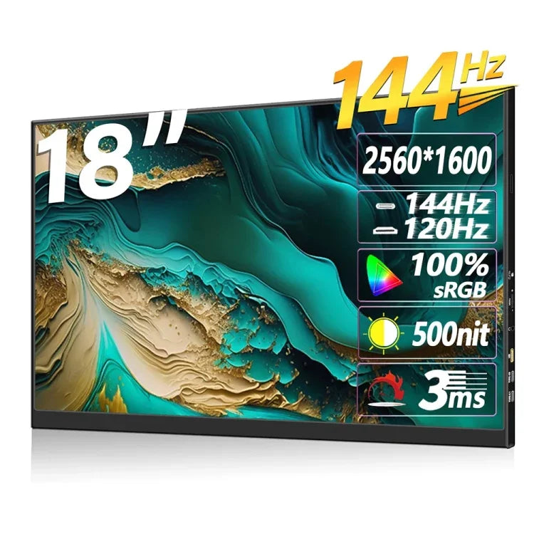 Monitor Portátil de 18 polegadas HDR 2560x1600P Ecrã IPS, 18 polegadas 2.5K