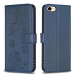 Capa de Telefone em Pele com Relevo de Quatro Folhas, Para iPhone 7 / 8 / SE 2022, Para iPhone 13 Pro Max, Para iPhone 13 Pro, Para iPhone 13, Para iPhone 12 / 12 Pro, Para iPhone 12 Pro Max, Para iPhone 11 Pro Max, Para iPhone 11