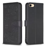 Capa de Telefone em Pele com Relevo de Quatro Folhas, Para iPhone 7 / 8 / SE 2022, Para iPhone 13 Pro Max, Para iPhone 13 Pro, Para iPhone 13, Para iPhone 12 / 12 Pro, Para iPhone 12 Pro Max, Para iPhone 11 Pro Max, Para iPhone 11