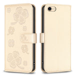 Capa de Telefone em Pele com Relevo de Quatro Folhas, Para iPhone 7 / 8 / SE 2022, Para iPhone 13 Pro Max, Para iPhone 13 Pro, Para iPhone 13, Para iPhone 12 / 12 Pro, Para iPhone 12 Pro Max, Para iPhone 11 Pro Max, Para iPhone 11