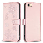 Capa de Telefone em Pele com Relevo de Quatro Folhas, Para iPhone 7 / 8 / SE 2022, Para iPhone 13 Pro Max, Para iPhone 13 Pro, Para iPhone 13, Para iPhone 12 / 12 Pro, Para iPhone 12 Pro Max, Para iPhone 11 Pro Max, Para iPhone 11