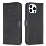 Capa de Telefone em Pele com Relevo de Quatro Folhas, Para iPhone 7 / 8 / SE 2022, Para iPhone 13 Pro Max, Para iPhone 13 Pro, Para iPhone 13, Para iPhone 12 / 12 Pro, Para iPhone 12 Pro Max, Para iPhone 11 Pro Max, Para iPhone 11