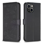 Capa de Telefone em Pele com Relevo de Quatro Folhas, Para iPhone 7 / 8 / SE 2022, Para iPhone 13 Pro Max, Para iPhone 13 Pro, Para iPhone 13, Para iPhone 12 / 12 Pro, Para iPhone 12 Pro Max, Para iPhone 11 Pro Max, Para iPhone 11