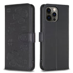 Capa de Telefone em Pele com Relevo de Quatro Folhas, Para iPhone 7 / 8 / SE 2022, Para iPhone 13 Pro Max, Para iPhone 13 Pro, Para iPhone 13, Para iPhone 12 / 12 Pro, Para iPhone 12 Pro Max, Para iPhone 11 Pro Max, Para iPhone 11