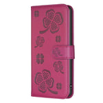 Capa de Telefone em Pele com Relevo de Quatro Folhas, Para iPhone 11 Pro, Para iPhone X / XS, Para iPhone XR, Para iPhone XS Max, Para iPhone 7 Plus / 8 Plus