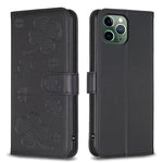 Capa de Telefone em Pele com Relevo de Quatro Folhas, Para iPhone 11 Pro, Para iPhone X / XS, Para iPhone XR, Para iPhone XS Max, Para iPhone 7 Plus / 8 Plus