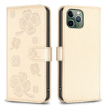 Capa de Telefone em Pele com Relevo de Quatro Folhas, Para iPhone 11 Pro, Para iPhone X / XS, Para iPhone XR, Para iPhone XS Max, Para iPhone 7 Plus / 8 Plus