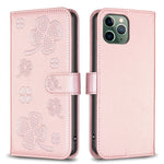 Capa de Telefone em Pele com Relevo de Quatro Folhas, Para iPhone 11 Pro, Para iPhone X / XS, Para iPhone XR, Para iPhone XS Max, Para iPhone 7 Plus / 8 Plus