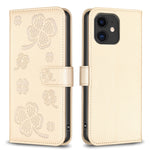 Capa de Telefone em Pele com Relevo de Quatro Folhas, Para iPhone 7 / 8 / SE 2022, Para iPhone 13 Pro Max, Para iPhone 13 Pro, Para iPhone 13, Para iPhone 12 / 12 Pro, Para iPhone 12 Pro Max, Para iPhone 11 Pro Max, Para iPhone 11