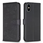Capa de Telefone em Pele com Relevo de Quatro Folhas, Para iPhone 11 Pro, Para iPhone X / XS, Para iPhone XR, Para iPhone XS Max, Para iPhone 7 Plus / 8 Plus