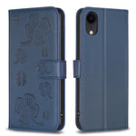 Capa de Telefone em Pele com Relevo de Quatro Folhas, Para iPhone 11 Pro, Para iPhone X / XS, Para iPhone XR, Para iPhone XS Max, Para iPhone 7 Plus / 8 Plus
