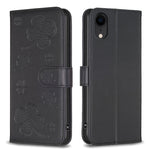 Capa de Telefone em Pele com Relevo de Quatro Folhas, Para iPhone 11 Pro, Para iPhone X / XS, Para iPhone XR, Para iPhone XS Max, Para iPhone 7 Plus / 8 Plus