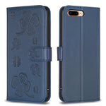 Capa de Telefone em Pele com Relevo de Quatro Folhas, Para iPhone 11 Pro, Para iPhone X / XS, Para iPhone XR, Para iPhone XS Max, Para iPhone 7 Plus / 8 Plus