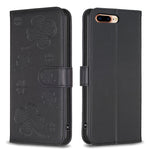 Capa de Telefone em Pele com Relevo de Quatro Folhas, Para iPhone 11 Pro, Para iPhone X / XS, Para iPhone XR, Para iPhone XS Max, Para iPhone 7 Plus / 8 Plus