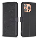 Capa de Telefone em Pele com Relevo de Quatro Folhas, Para iPhone 17 Pro Max, Para iPhone 17 Pro, Para iPhone 17, Para iPhone Air, Para iPhone 16 Pro Max, Para iPhone 16 Pro, Para iPhone 16 Plus, Para iPhone 16