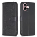 Capa de Telefone em Pele com Relevo de Quatro Folhas, Para iPhone 17 Pro Max, Para iPhone 17 Pro, Para iPhone 17, Para iPhone Air, Para iPhone 16 Pro Max, Para iPhone 16 Pro, Para iPhone 16 Plus, Para iPhone 16