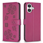 Capa de Telefone em Pele com Relevo de Quatro Folhas, Para iPhone 17 Pro Max, Para iPhone 17 Pro, Para iPhone 17, Para iPhone Air, Para iPhone 16 Pro Max, Para iPhone 16 Pro, Para iPhone 16 Plus, Para iPhone 16