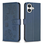 Capa de Telefone em Pele com Relevo de Quatro Folhas, Para iPhone 17 Pro Max, Para iPhone 17 Pro, Para iPhone 17, Para iPhone Air, Para iPhone 16 Pro Max, Para iPhone 16 Pro, Para iPhone 16 Plus, Para iPhone 16