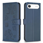 Capa de Telefone em Pele com Relevo de Quatro Folhas, Para iPhone 17 Pro Max, Para iPhone 17 Pro, Para iPhone 17, Para iPhone Air, Para iPhone 16 Pro Max, Para iPhone 16 Pro, Para iPhone 16 Plus, Para iPhone 16