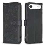 Capa de Telefone em Pele com Relevo de Quatro Folhas, Para iPhone 17 Pro Max, Para iPhone 17 Pro, Para iPhone 17, Para iPhone Air, Para iPhone 16 Pro Max, Para iPhone 16 Pro, Para iPhone 16 Plus, Para iPhone 16