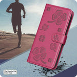 Capa de Telefone em Pele com Relevo de Quatro Folhas, Para iPhone 17 Pro Max, Para iPhone 17 Pro, Para iPhone 17, Para iPhone Air, Para iPhone 16 Pro Max, Para iPhone 16 Pro, Para iPhone 16 Plus, Para iPhone 16