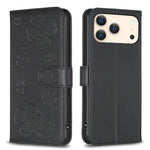Capa de Telefone em Pele com Relevo de Quatro Folhas, Para iPhone 17 Pro Max, Para iPhone 17 Pro, Para iPhone 17, Para iPhone Air, Para iPhone 16 Pro Max, Para iPhone 16 Pro, Para iPhone 16 Plus, Para iPhone 16