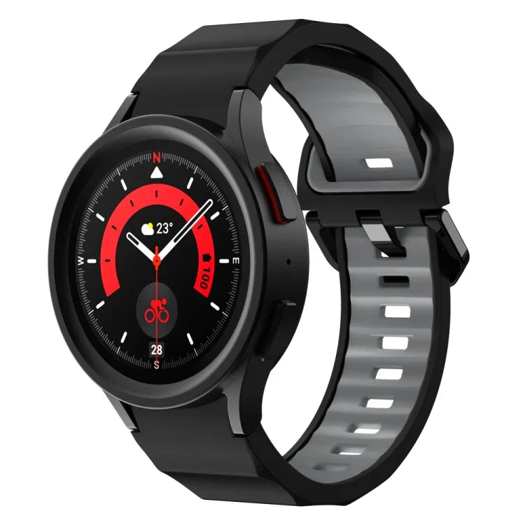 Pulseira de Relógio em Silicone com Textura Ondulada e Duas Cores, Para Samsung Galaxy Watch 6