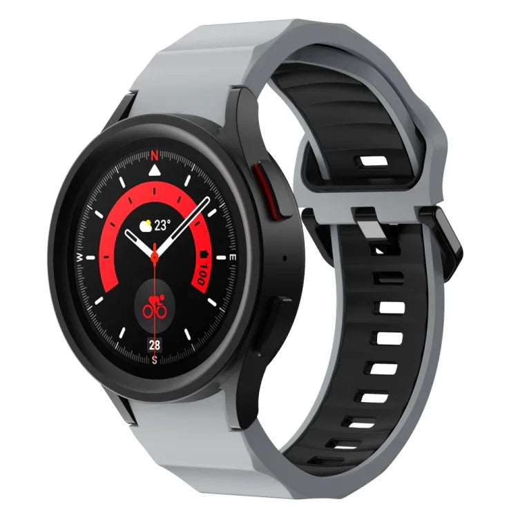 Pulseira de Relógio em Silicone com Textura Ondulada e Duas Cores, Para Samsung Galaxy Watch 6