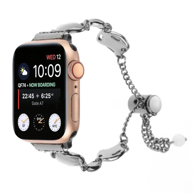 Pulseira de Relógio em Metal com Corrente e Design de Concha, Para Apple Watch 42mm, Para Apple Watch 38mm