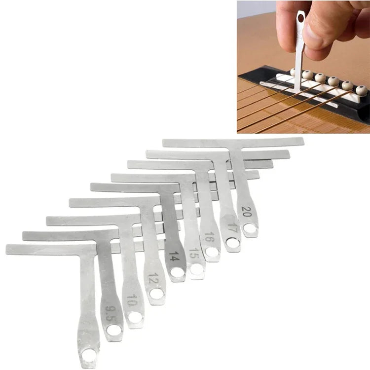 Régua em T para Guitarra 9 em 1, Medidor de Braço, Escala, Curvatura dos Trastes, Curvatura do Espaçamento das Cordas, Paquímetro Ajustável, Régua em T para Guitarra 9 em 1