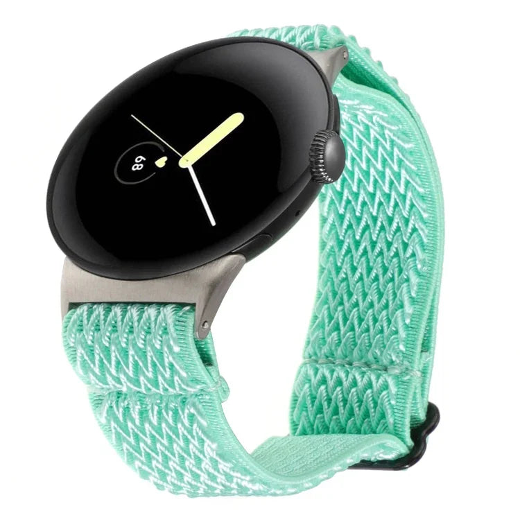 Correia de Relógio em Nylon Trançado Ondulado 20mm, Para Google Pixel Watch 4 / 3 / 2 / 1 41mm