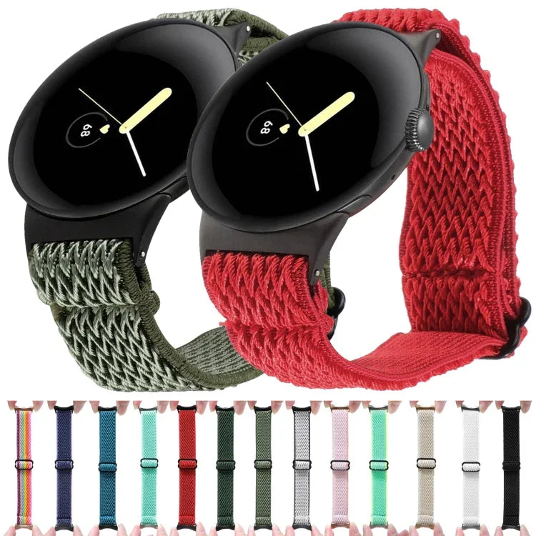 Correia de Relógio em Nylon Trançado Ondulado 20mm, Para Google Pixel Watch 4 / 3 / 2 / 1 41mm